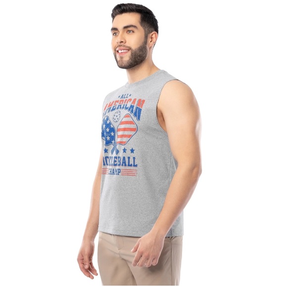 Way to Celebrate 🎉Men's 4th of July 🎆 Pickleball Champ 🏆Graphic Muscle 💪Tank - Picture 2 of 16